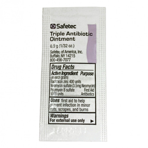 Safetec 9999-1215 Triple Antibiotic 0.9g., 25pc Bag