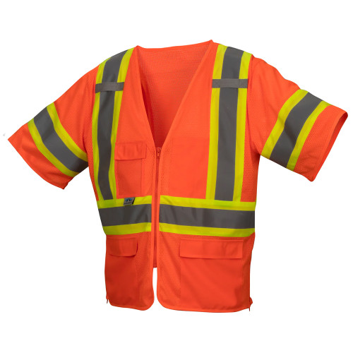 Pyramex Safety RVZ3620 Class 3 Mesh Surveyor Vest Orange
