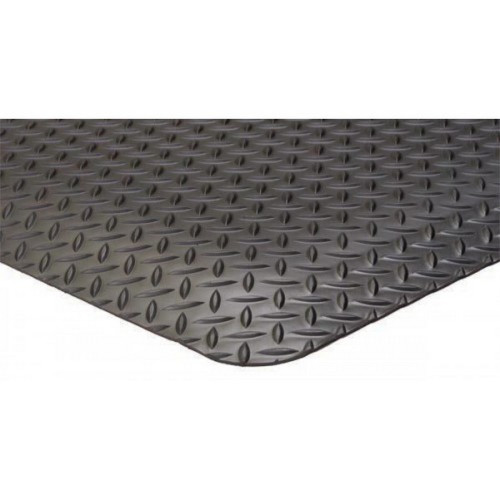 Apache Mills 39065090020000300 Anti-Fatigue Diamond Foot Black Mat - 2x3