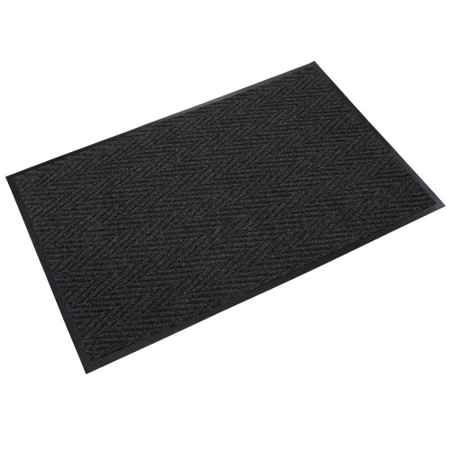 Crown Matting CN 0035CH Chevron 3'x5' Charcoal Entrance Matting