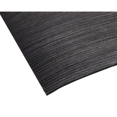 Crown Matting CRR1836BK Corrugated Rubber Runner 3'x75' Black Rolled Matting