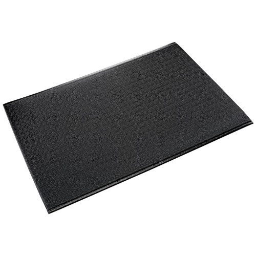 Crown Matting WBRZ048KP-75 Wear-Bond Comfort-King Pebble-Surface 4'x75' Black Anti-Fatigue Matting