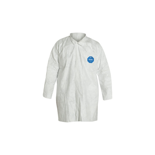 Dupont TY210S Tyvek Frocks w/Collar and Front Snap Closure Lab Coat