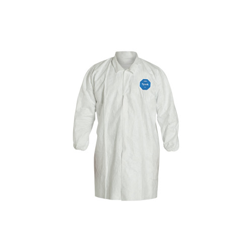 Dupont TY211S Tyvek 400 Frocks w/Collar and Front Snap Closure Lab Coat