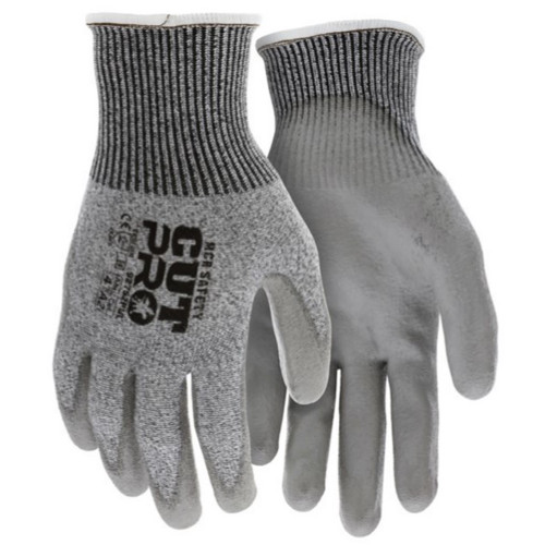 MCR Safety 92752PU 13 Gauge, Salt & Pepper HPPE Shell, PU Coated ANSI A2