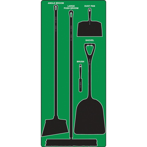 AccuformNMC PSB110GNBK Dry Zone Store-Boards Shadow Boards Accu-Shield Green Black Board Only