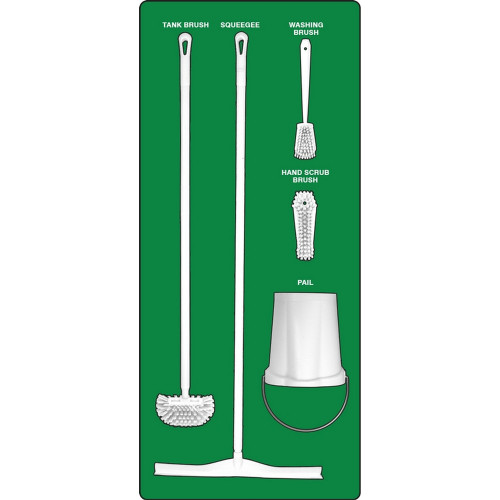 AccuformNMC PSB113GNWT Wet Zone Store-Boards Shadow Boards Accu-Shield Green White Combo Kit