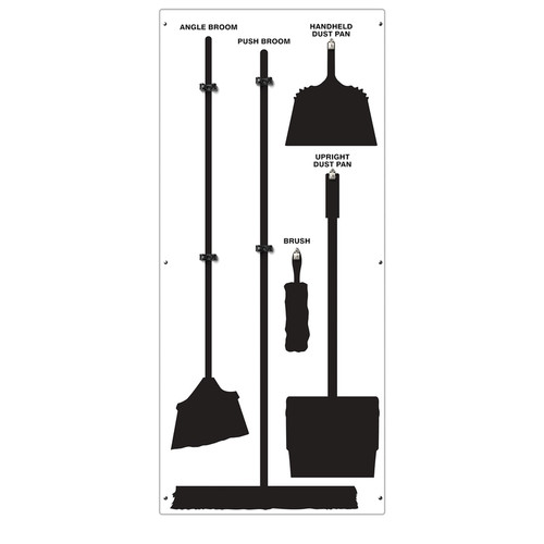 AccuformNMC PSB114WTBK Clean & Sweep Store-Boards Shadow Boards Accu-Shield White Black Board Only