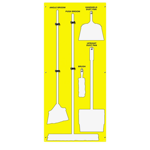 AccuformNMC PSB114YLWT Clean & Sweep Store-Boards Shadow Boards Accu-Shield Yellow White Board Only