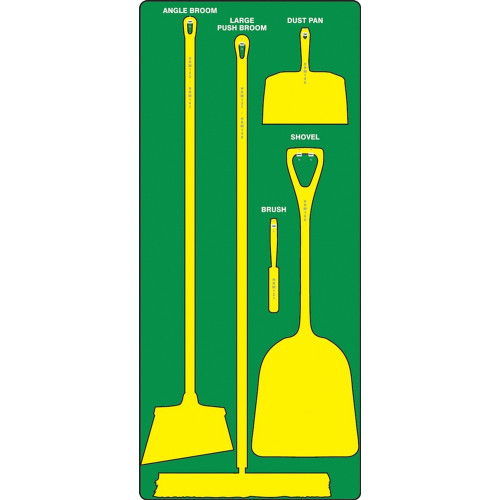 AccuformNMC PSB610GNYL Dry Zone Store-Boards Shadow Boards Max-Duty Aluminum Green Yellow Board Only