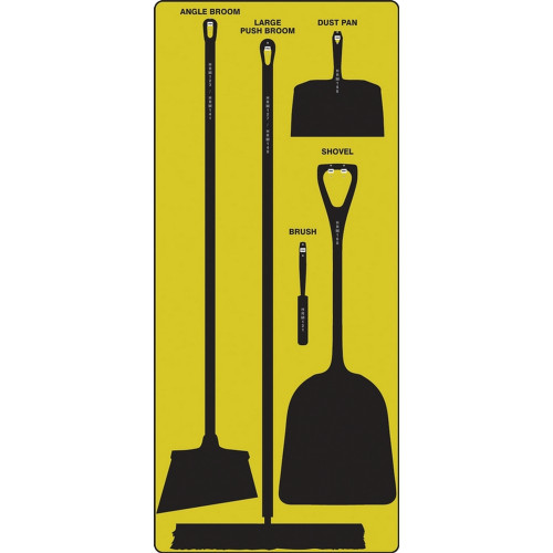 AccuformNMC PSB610YLBK Dry Zone Store-Boards Shadow Boards Max-Duty Aluminum Yellow Black Board Only