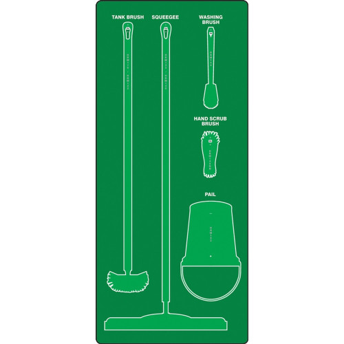 AccuformNMC PSB711GNGN Wet Zone Store-Boards Shadow Boards Ultra Aluma-Lite Green Green Board Only