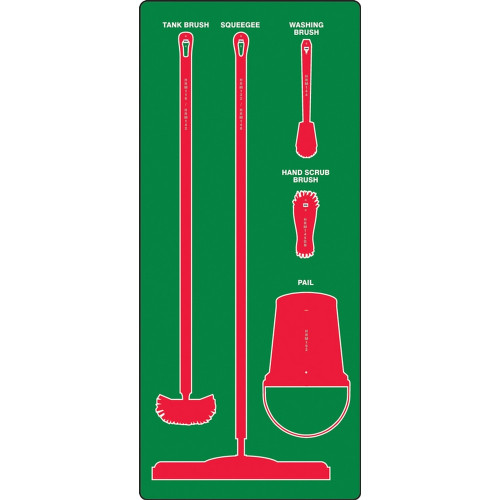 AccuformNMC PSB711GNRD Wet Zone Store-Boards Shadow Boards Ultra Aluma-Lite Green Red Board Only