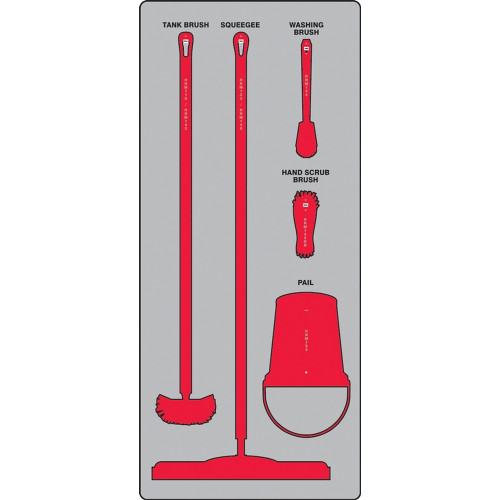 AccuformNMC PSB711GTRD Wet Zone Store-Boards Shadow Boards Ultra Aluma-Lite Graphite Red Board Only