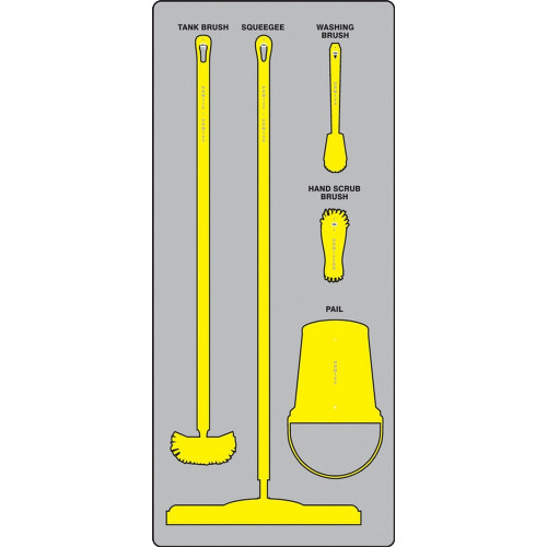 AccuformNMC PSB711GTYL Wet Zone Store-Boards Shadow Boards Ultra Aluma-Lite Graphite Yellow Board Only