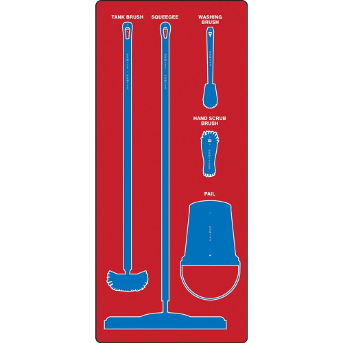 AccuformNMC PSB711RDBU Wet Zone Store-Boards Shadow Boards Ultra Aluma-Lite Red Blue Board Only