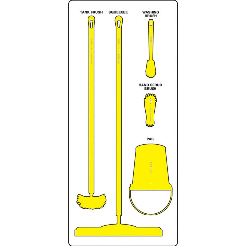 AccuformNMC PSB711WTYL Wet Zone Store-Boards Shadow Boards Ultra Aluma-Lite White Yellow Board Only