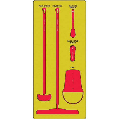 AccuformNMC PSB711YLRD Wet Zone Store-Boards Shadow Boards Ultra Aluma-Lite Yellow Red Board Only