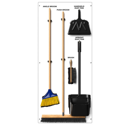 AccuformNMC PSB716WTBK Clean & Sweep Store-Boards Combo Kit Shadow Boards Ultra Aluma-Lite White Black Combo Kit