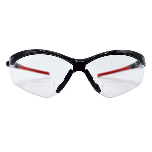 Cordova EMP10S25 Machinist Pro Readers Black Frame, Clear Lens, 2.5 Diopter, Dual Wrap-Around Lens, Bayonet Temples With Tpr
