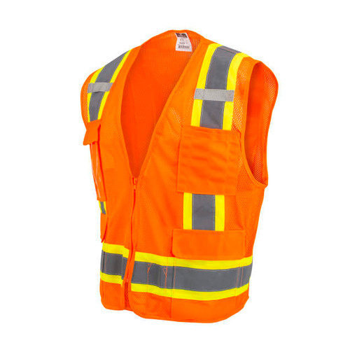 Radians SV6-2ZOM Two Tone Surveyor Type R Class 2 Mesh Safety Vest Hi-Vis Orange