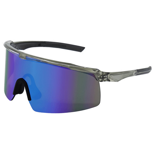 Bullhead Safety BH3219PFT - Whipray Blue Mirror Performance Fog Technology Polarized Lens, Silver Inlay Frame Safety Glasses