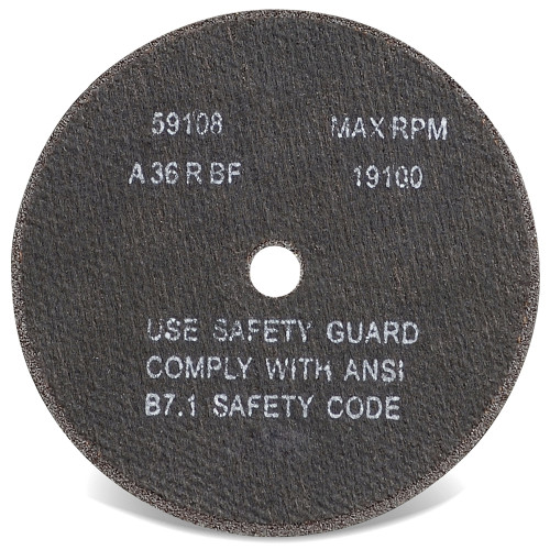 CGW 45085 3" x 1/16" x 1/4" Type 1 60-Grit Aluminum Oxide Cutting Wheel