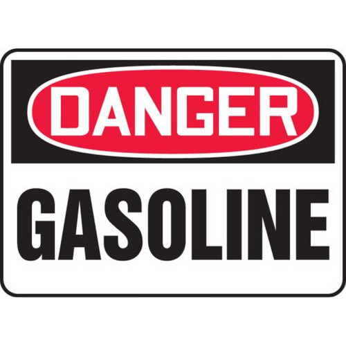 Accuform NMC MCHL245VA OSHA Danger Safety Sign: Gasoline 10"X14" Aluminum Sign