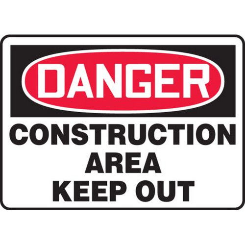 Accuform NMC MADM014XT OSHA Danger Safety Sign: Construction Area - Keep Out 10"X14" Dura-Plastic Sign