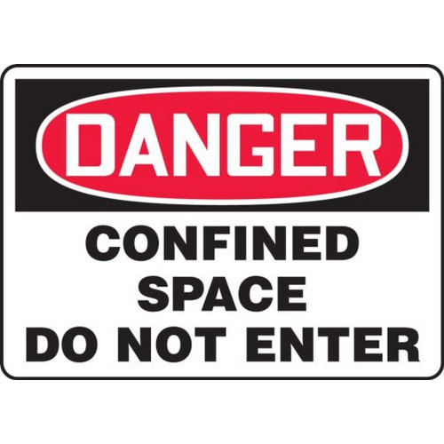 Accuform NMC MCSP230VP OSHA Danger Safety Sign: Confined Space - Do Not Enter 10"X14" Plastic Sign