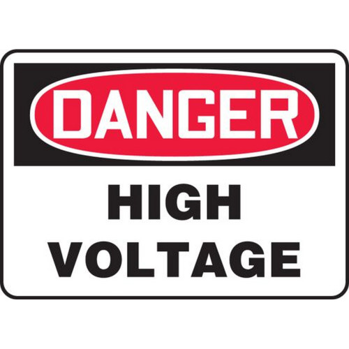 Accuform NMC MELC113XP OSHA Danger Safety Sign: High Voltage 7"X10" Accu-Shield Sign