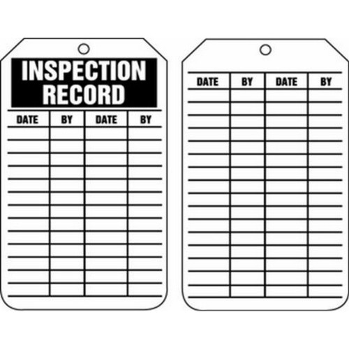 Accuform NMC TRS307PTP Safety Tag: Inspection Record Plastic 25/Pack