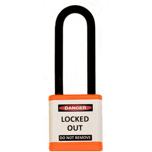 Zing Green 710KA-ORANGE Lockout Safety Padlock, 700 Series, 3" Shackle, Keyed Alike, Orange