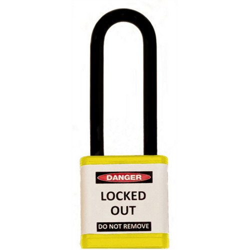 Zing Green 710KD-YELLOW Lockout Safety Padlock, 700 Series, 3" Shackle, Keyed Different, Yellow
