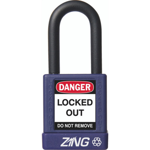 Zing Green 7040 Recyclockout Safety Padlock, 1.5" Shackle, Keyed Different, Purple