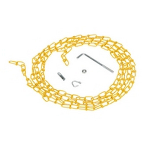 Vestil OH-15-YEL Steel Double Loop Coil Chain Yellow with Hanger 15 Ft. Length Yellow