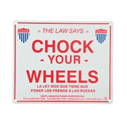 Vestil SF-1012 Aluminum Reflective Enamel Wheel Chock Sign 1/16 In. x 11-3/4 In. x 9-3/4 In. White