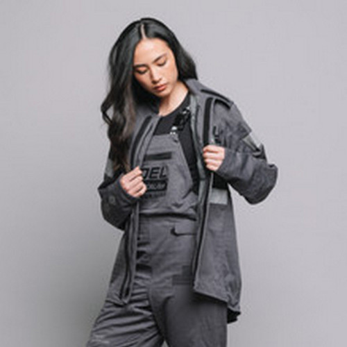 OEL AFW40LF-FL-BSJB-GTX-S-W 40 CAL Jacket and Bib Overall Kit Lift Front Hood Black Series GTX Womens Charcoal Grey