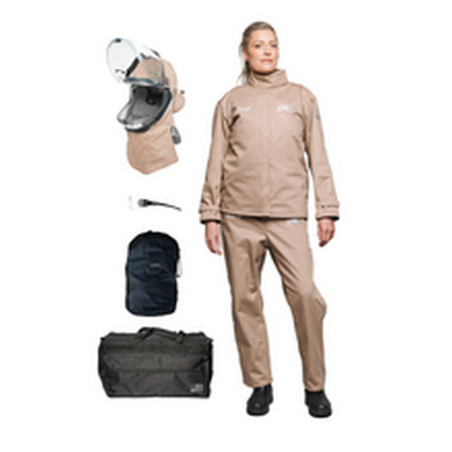 OEL AFW40LF-F-NJB-W 40 CAL Jacket and Bib Overall Kit Lift Front Hood Standard Womens Navy w/Fan Unit
