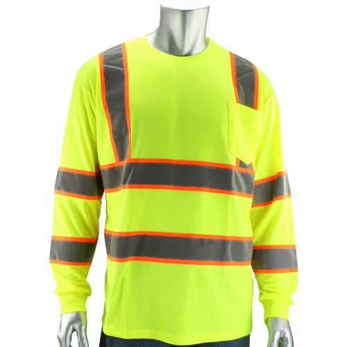 PIP 313-1345-LY/S ANSI Type R Class 3 Two-Tone Long Sleeve T-Shirt