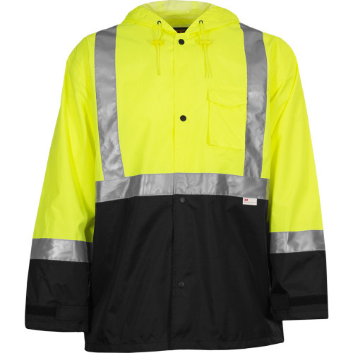 PIP 403ET-LB-SM ANSI Type R Class 3 Waterproof Breathable Jacket with  Black Bottom