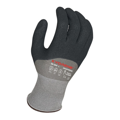 Armor Guys 00-004 15g Gray Kyorene Liner With Black 3/4 HCT Micro Foam Nitrile Palm Coating With Dots