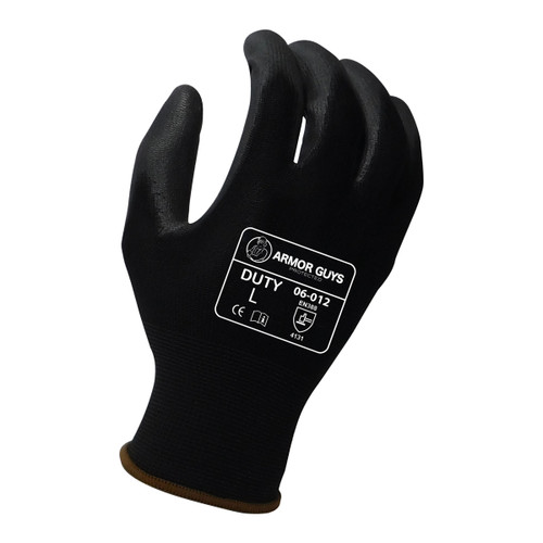 Armor Guys 06-012 13g Black Nylon Liner With Black PU Palm Coating