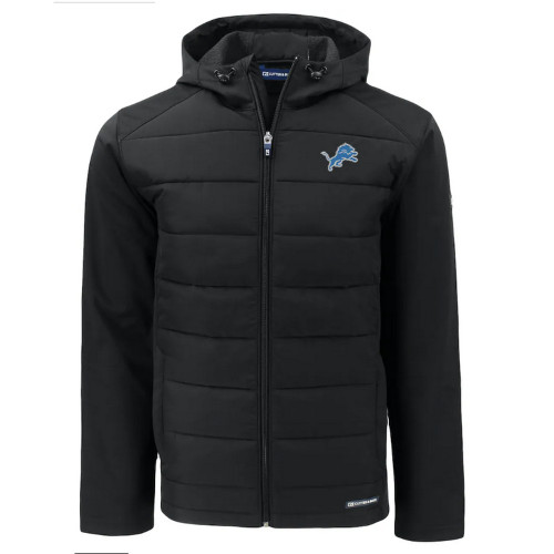 Cutter & Buck Black Evoke PrimaLoft Hybrid Eco Softshell Recycled Full-Zip Hooded Jacket