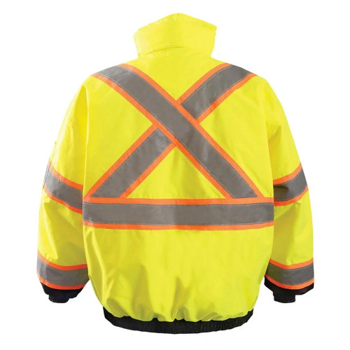 Occunomix LUX-350-B2X-Y 2-In-1 Black Bottom X-Back Quilted Bomber Jacket Hi-Vis Yellow