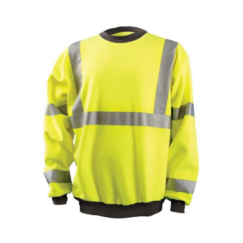 Occunomix LUX-CSWT-Y 9 oz Crew Neck Sweatshirt Hi-Vis Yellow