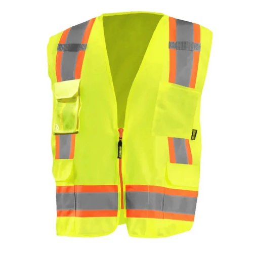 Occunomix LUX-RYSM2T-Y Sustainable Two-Tone Solid/Mesh Vest Hi-Vis Yellow