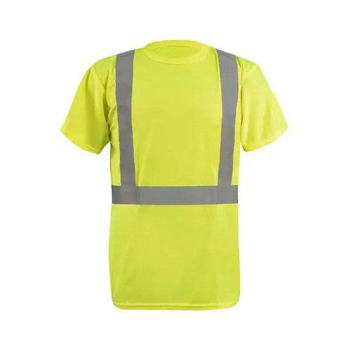 Occunomix LUX-SSETN2B-Y Short Sleeve Wicking Birdseye T-Shirt W/O Pocket Hi-Vis Yellow