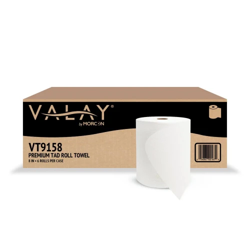 A7010025 Paper Towel Rolls, Premium TAD White, 8" x 700 ft, 6 Rolls per Case