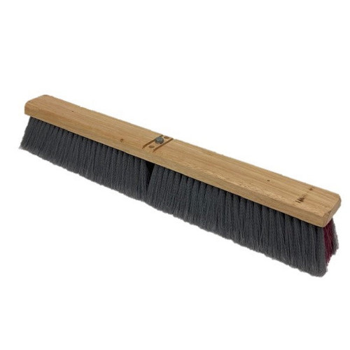 Better Brush 102018 Flagged Gray Border, Stiff Maroon Center Floor Brush - with Block for Bolt-On Handle - 18"